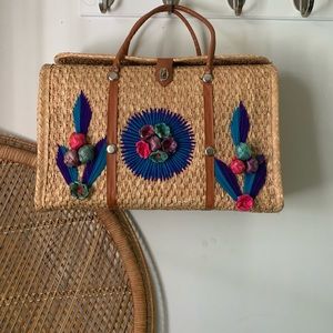 Vintage wicker weekend bag